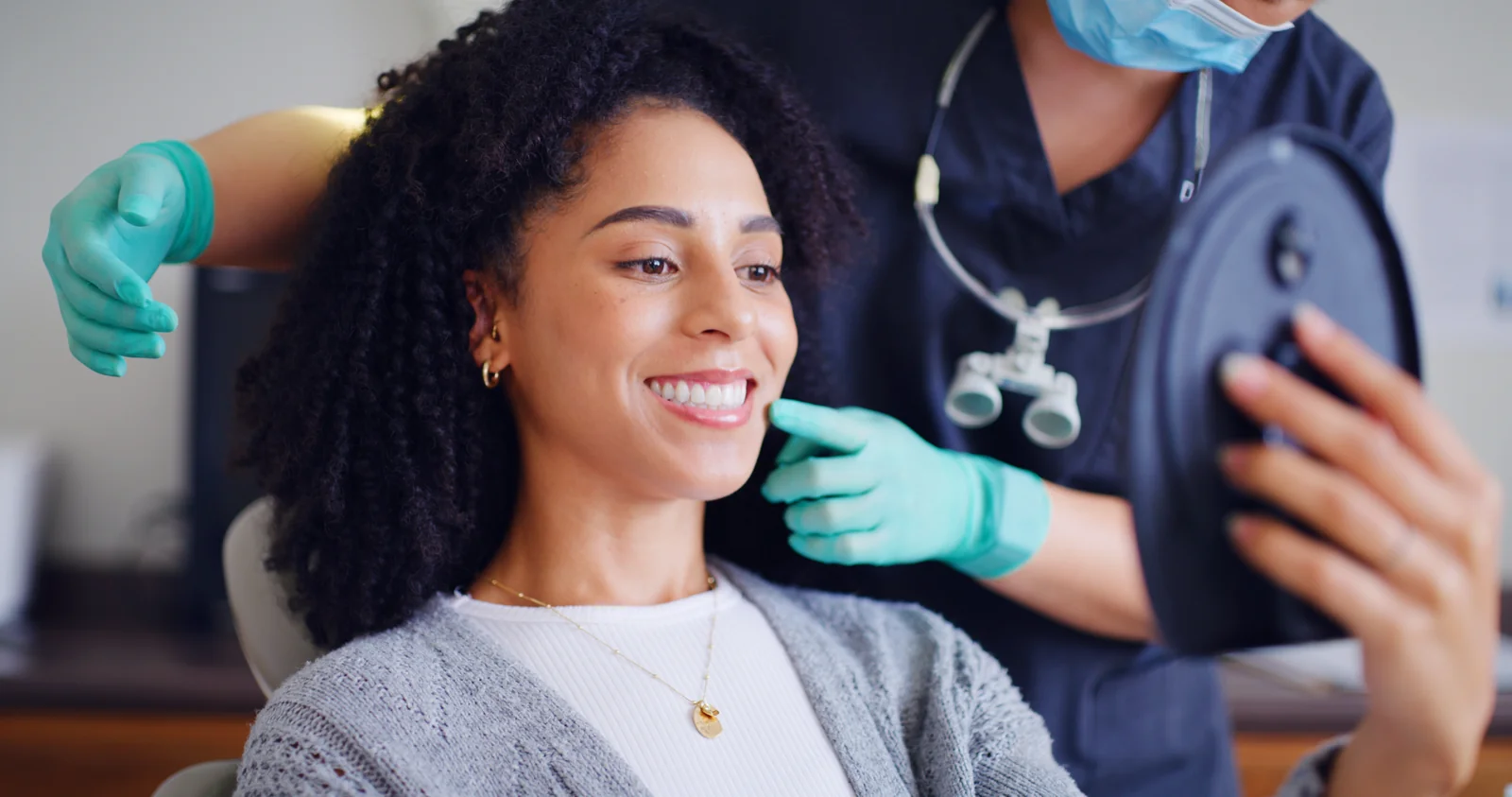 Patient smiling in dental chair at Diamondback Dentistry in Phoenix