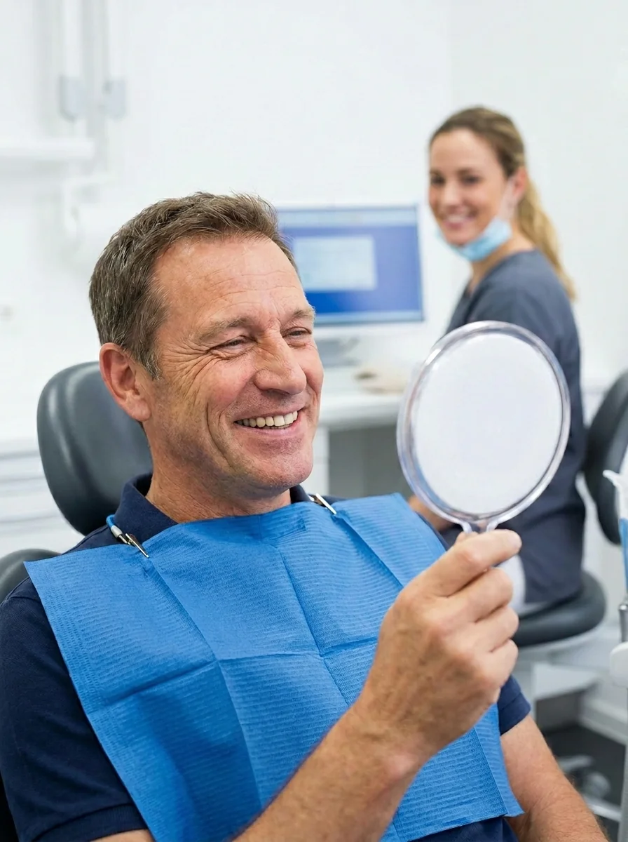 Patient smiling during a restorative dentistry consultation at Diamondback Dentistry in North Phoenix