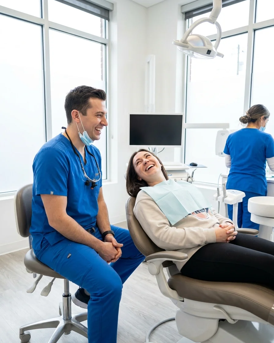 Patient smiling during a preventive dental checkup at Diamondback Dentistry in North Phoenix