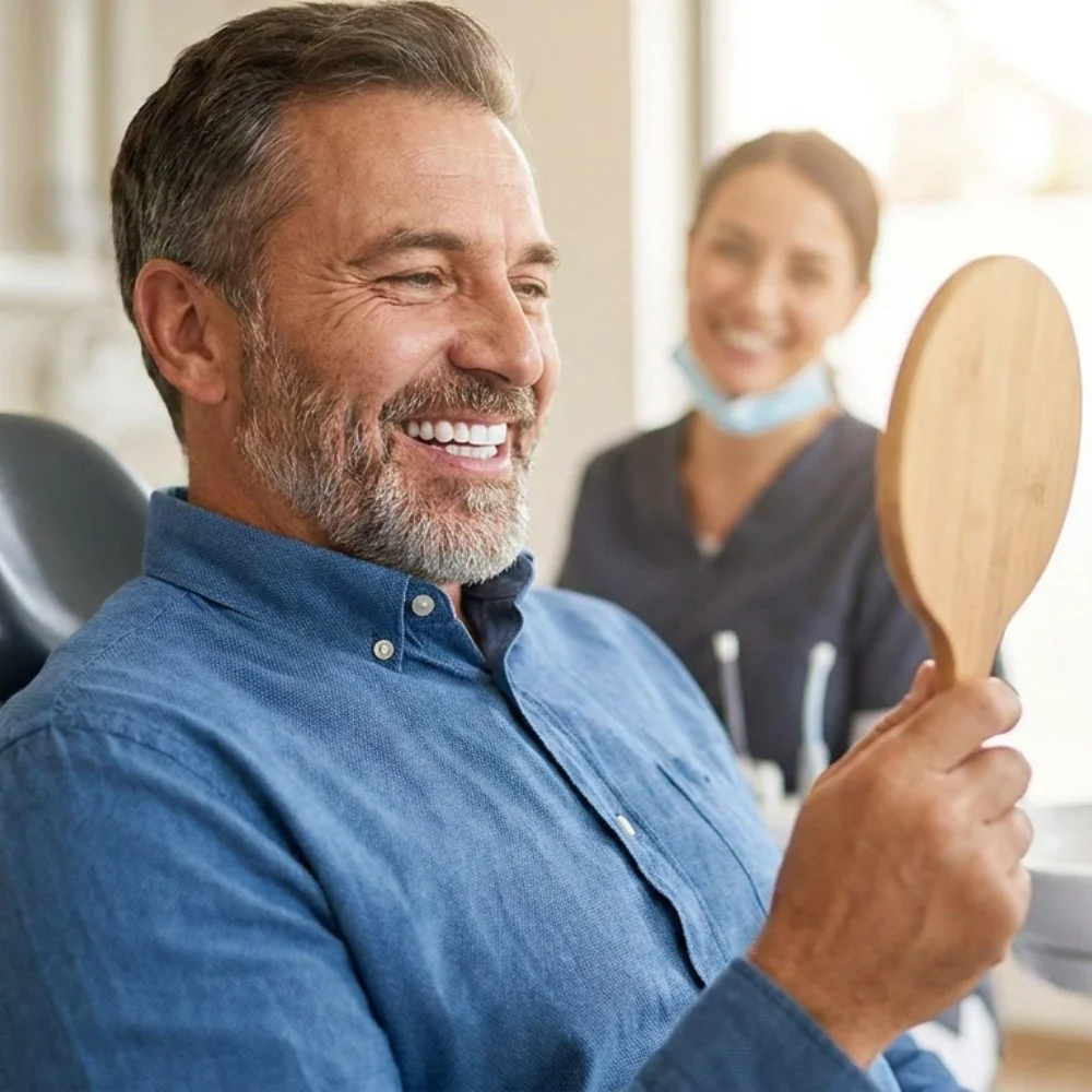 Phoenix patient smiling confidently after receiving custom porcelain veneers at Diamondback Dentistry